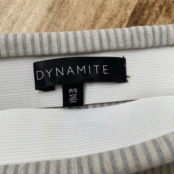 Dynamite Striped Asymmetrical Envelope Mini Skirt - Picture 6 of 7